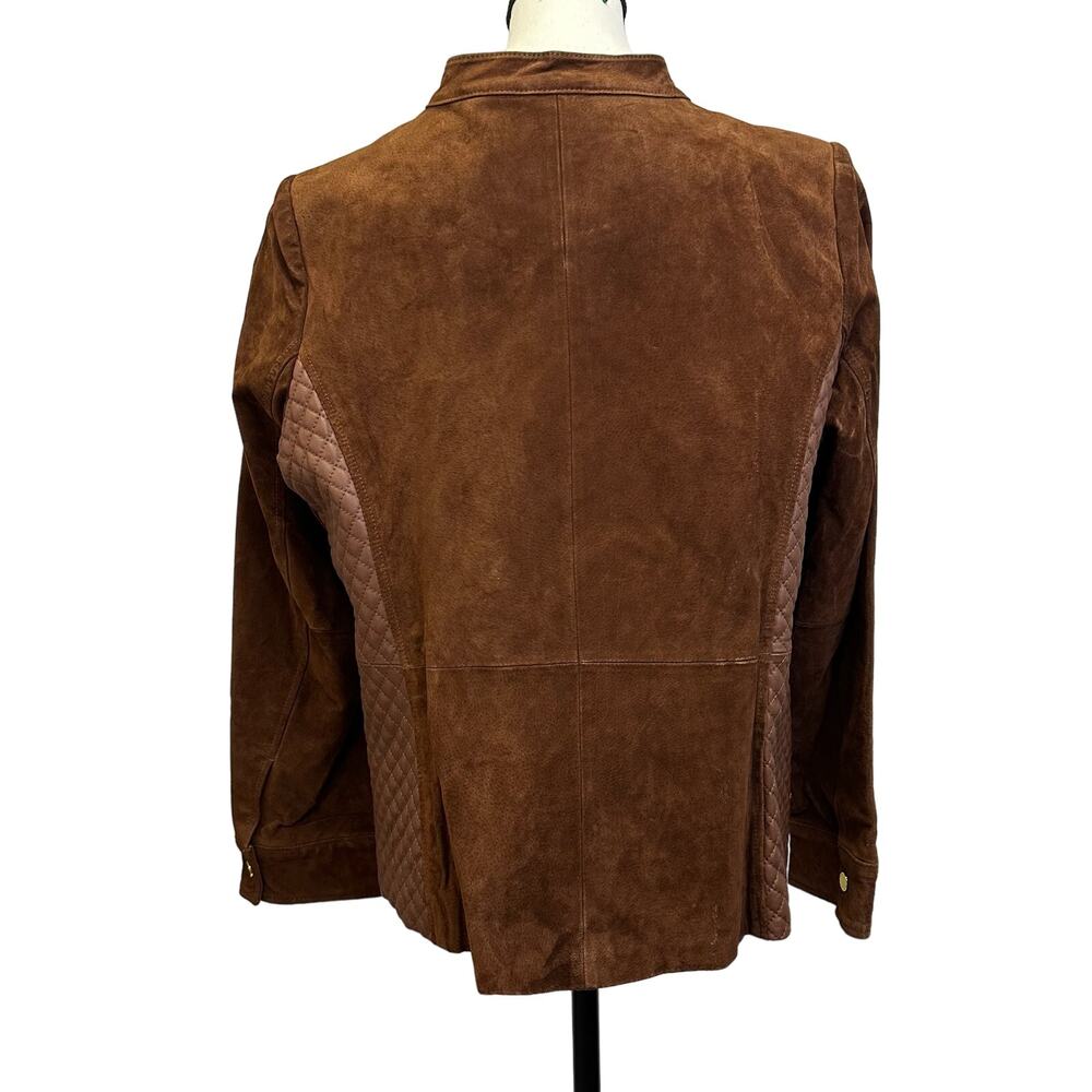 Isaac Mizrahi Live! Genuine Leather Quilted Jacket - Size 18W - Picture 3 of 12